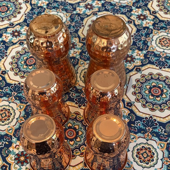 Hammered Copper Bar Glass Set - Picture 3 of 5